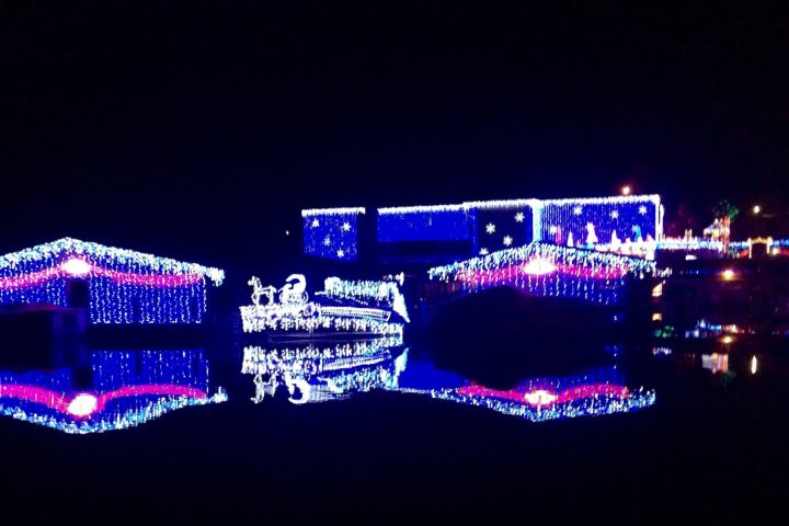 Mount Dora Marina as seen from Rusty Anchor's Christmas Lights Boat Tour