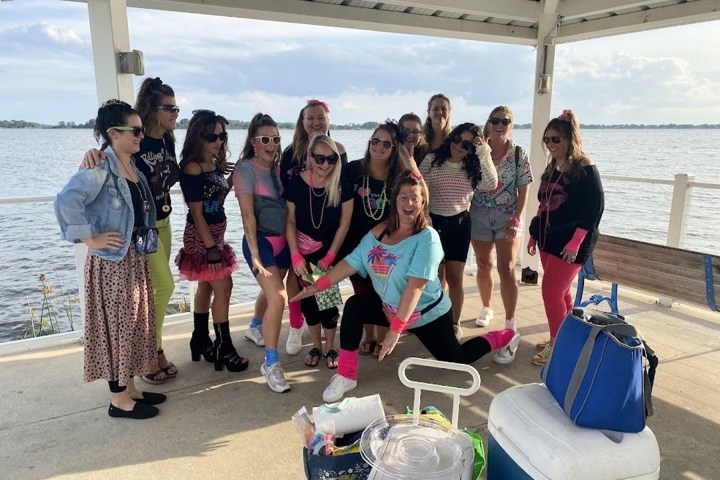 Private Birthday Party with Rusty Anchor Boat Tours in Mount Dora, FL . These 80s-themed women were a hoot!